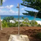 Douche de jardin en acier inoxydable chromé avec lave-pieds Made in Italy - Marlen Viadurini