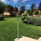 Douche de jardin en acier inoxydable chromé avec lave-pieds Made in Italy - Marlen Viadurini