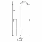 Douche de jardin en acier inoxydable chromé avec lave-pieds Made in Italy - Marlen Viadurini