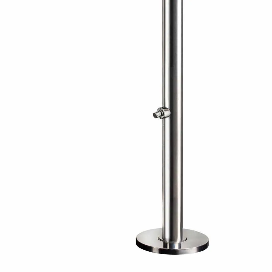 Douche de jardin en acier inoxydable chromé avec lave-pieds Made in Italy - Marlen Viadurini