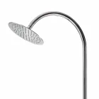 Douche de jardin en acier avec robinet temporisé Made in Italy - Norton Viadurini