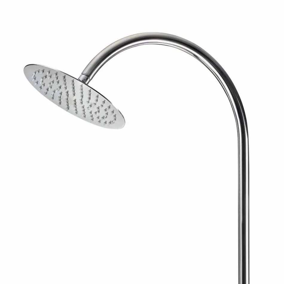 Douche de jardin en acier avec robinet temporisé Made in Italy - Norton Viadurini