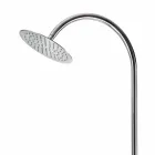Douche de jardin en acier inoxydable avec pommeau de douche rond Made in Italy - Norton Viadurini