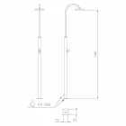 Douche de jardin en acier inoxydable avec pommeau de douche rond Made in Italy - Norton Viadurini