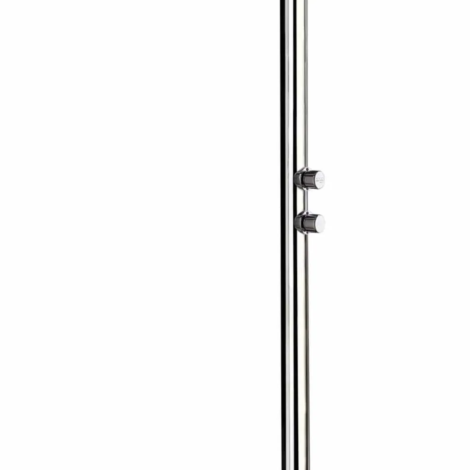 Douche de jardin en acier inoxydable chromé avec lave-pieds Made in Italy - Modeo Viadurini