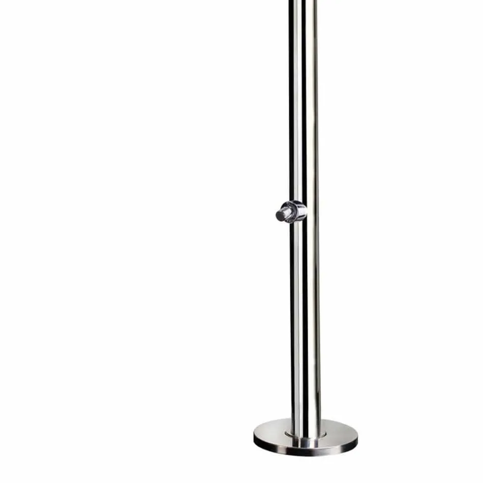 Douche de jardin en acier inoxydable chromé avec lave-pieds Made in Italy - Modeo Viadurini