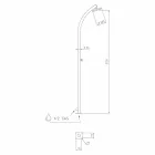 Douche extérieure en acier avec mitigeur et pomme de douche ronde Made in Itay - Yuki Viadurini