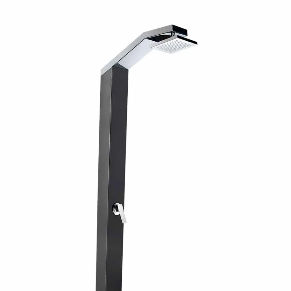 Douche de jardin solaire en acier inoxydable peint en noir Made in Italy - Werner Viadurini