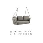 Rocking Chair 2 places en métal et corde avec assise en tissu Made in Italy - Mari Viadurini