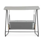 Balançoire d'extérieur 3 places en acier et accoudoirs en polyrotin - Settle Viadurini