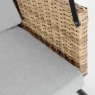 Balançoire d'extérieur 3 places en acier et accoudoirs en polyrotin - Settle Viadurini