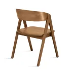 Deux chaises Vesta avec une finition effet bois et un dossier incurvé, disponibles en deux coloris. Viadurini