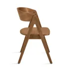 Deux chaises Vesta avec une finition effet bois et un dossier incurvé, disponibles en deux coloris. Viadurini