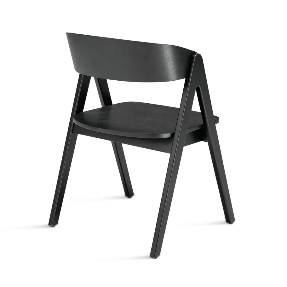 Deux chaises Vesta avec une finition effet bois et un dossier incurvé, disponibles en deux coloris. Viadurini