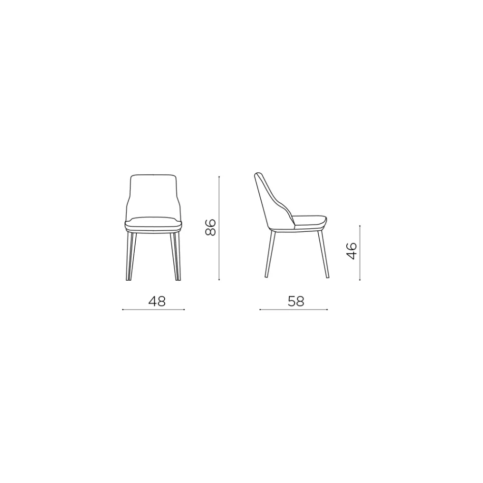 Deux fauteuils rembourrés avec une structure en métal et un design équilibré - Soie Viadurini