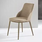 Deux fauteuils rembourrés avec une structure en métal et un design équilibré - Soie Viadurini