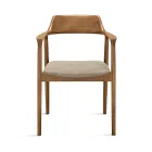 Deux chaises en hêtre avec assise rembourrée en tissu bicolore - Dorian Viadurini