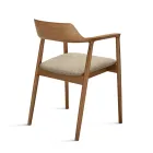 Deux chaises en hêtre avec assise rembourrée en tissu bicolore - Dorian Viadurini