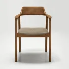 Deux chaises en hêtre avec assise rembourrée en tissu bicolore - Dorian Viadurini