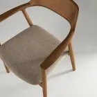 Deux chaises en hêtre avec assise rembourrée en tissu bicolore - Dorian Viadurini