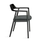 Deux chaises en hêtre avec assise rembourrée en tissu bicolore - Dorian Viadurini