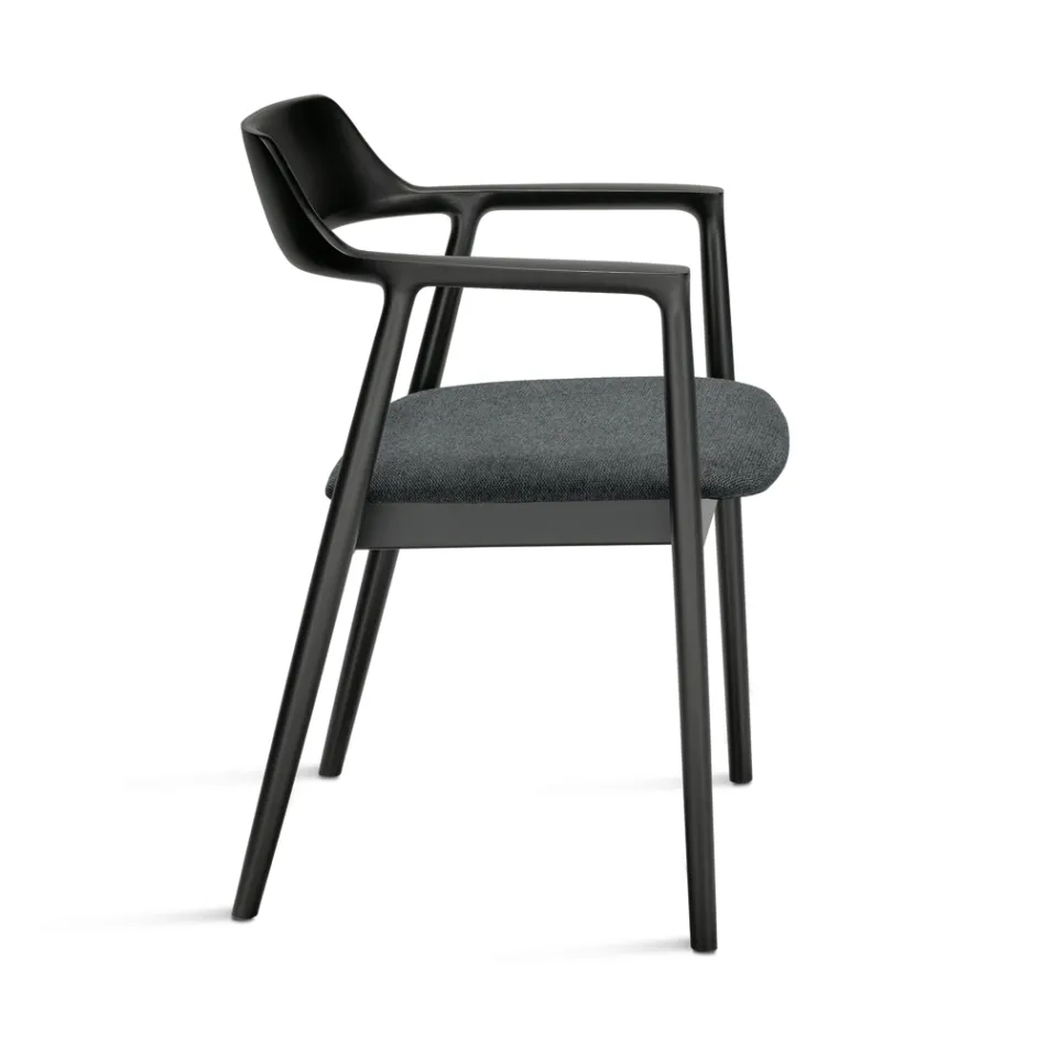 Deux chaises en hêtre avec assise rembourrée en tissu bicolore - Dorian Viadurini