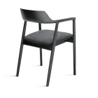 Deux chaises en hêtre avec assise rembourrée en tissu bicolore - Dorian Viadurini