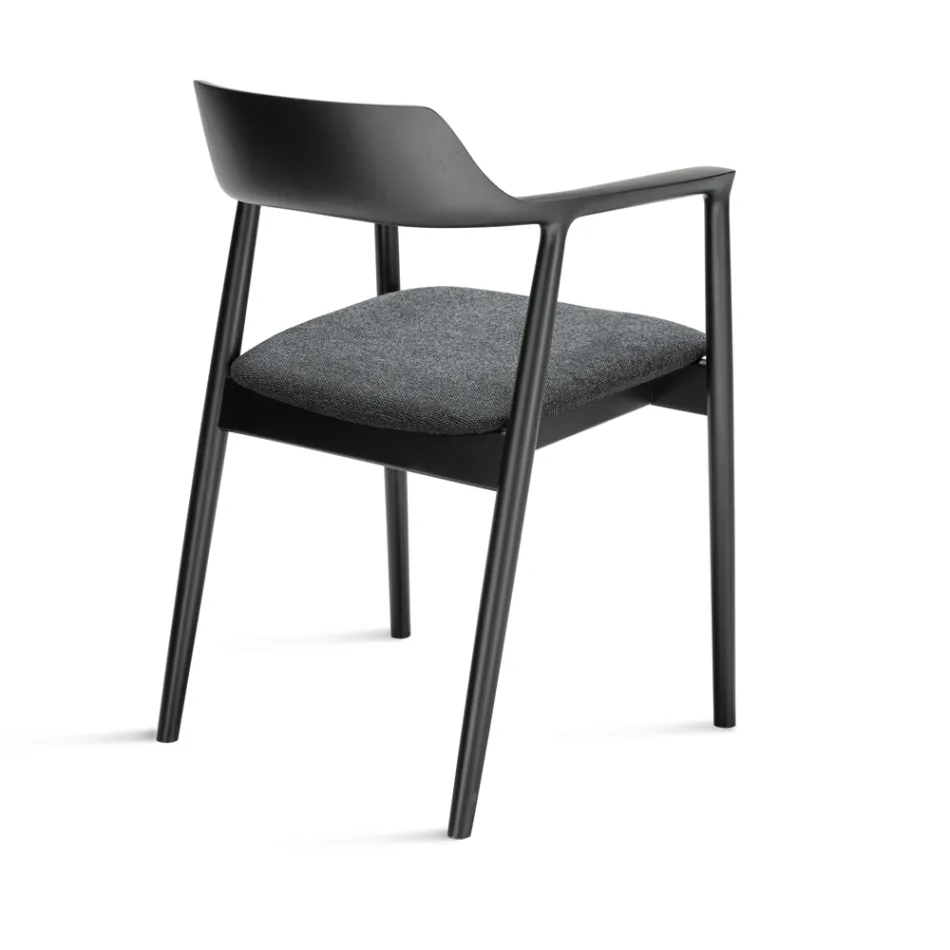 Deux chaises en hêtre avec assise rembourrée en tissu bicolore - Dorian Viadurini