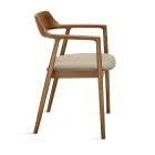 Deux chaises en hêtre avec assise rembourrée en tissu bicolore - Dorian Viadurini