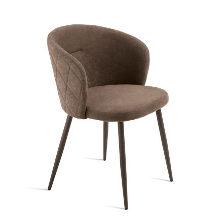 Deux chaises en métal peint et tissu rembourré de couleurs variées - Atria Viadurini