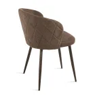 Deux chaises en métal peint et tissu rembourré de couleurs variées - Atria Viadurini