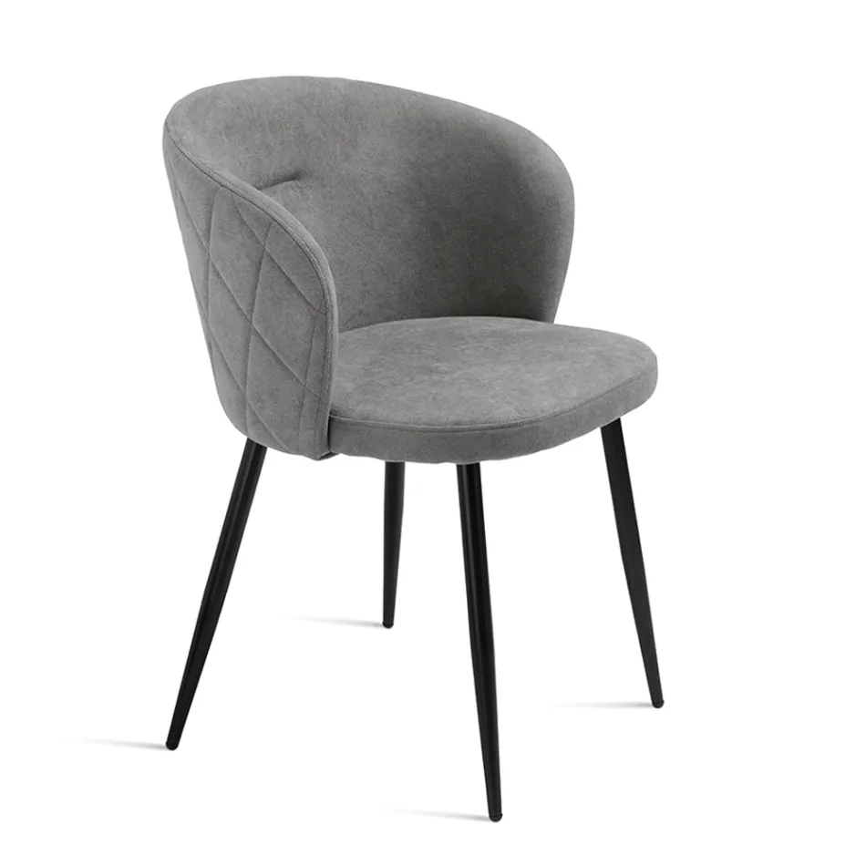 Deux chaises en métal peint et tissu rembourré de couleurs variées - Atria Viadurini