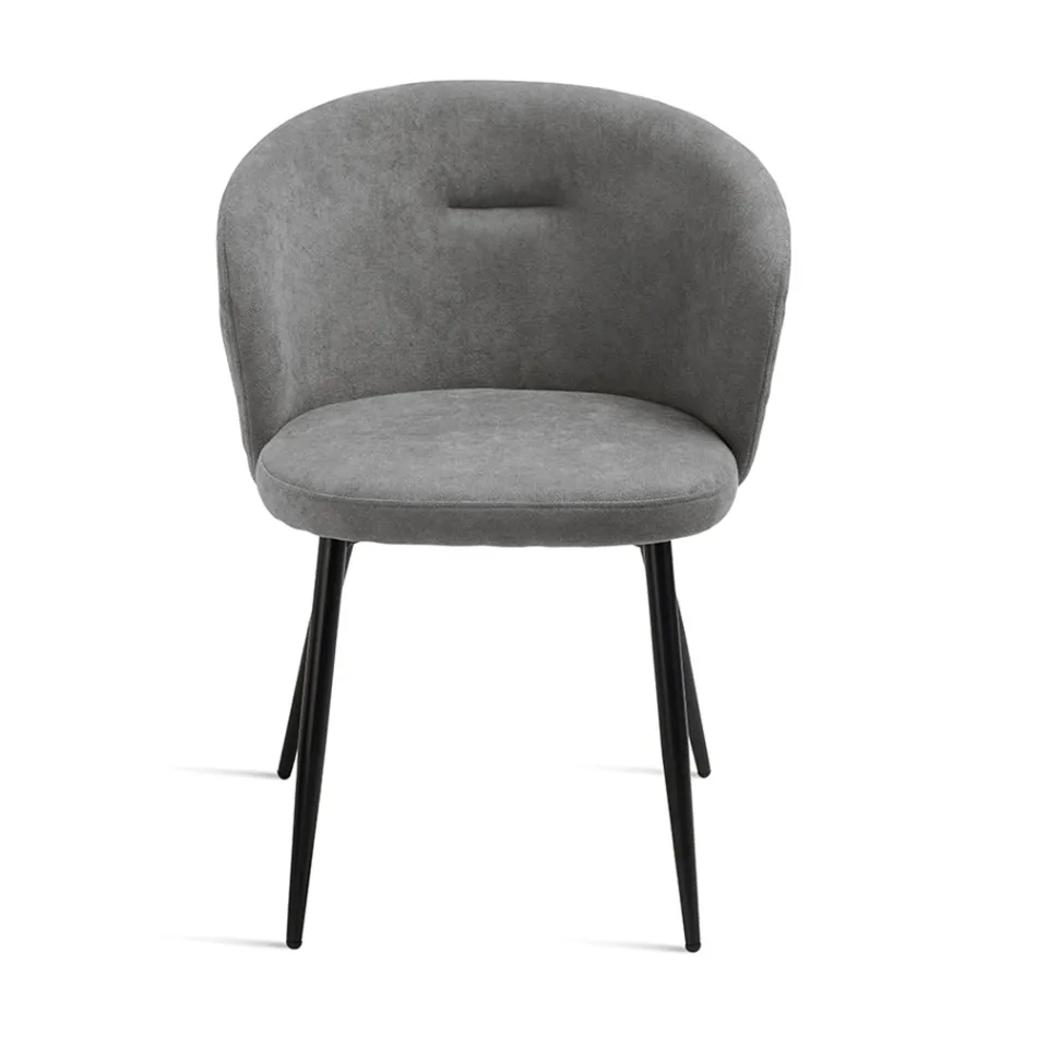 Deux chaises en métal peint et tissu rembourré de couleurs variées - Atria Viadurini