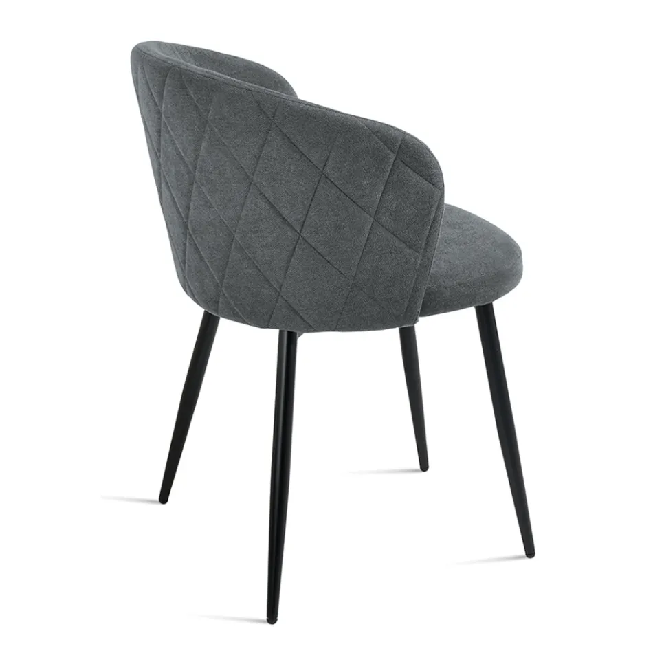 Deux chaises en métal peint et tissu rembourré de couleurs variées - Atria Viadurini