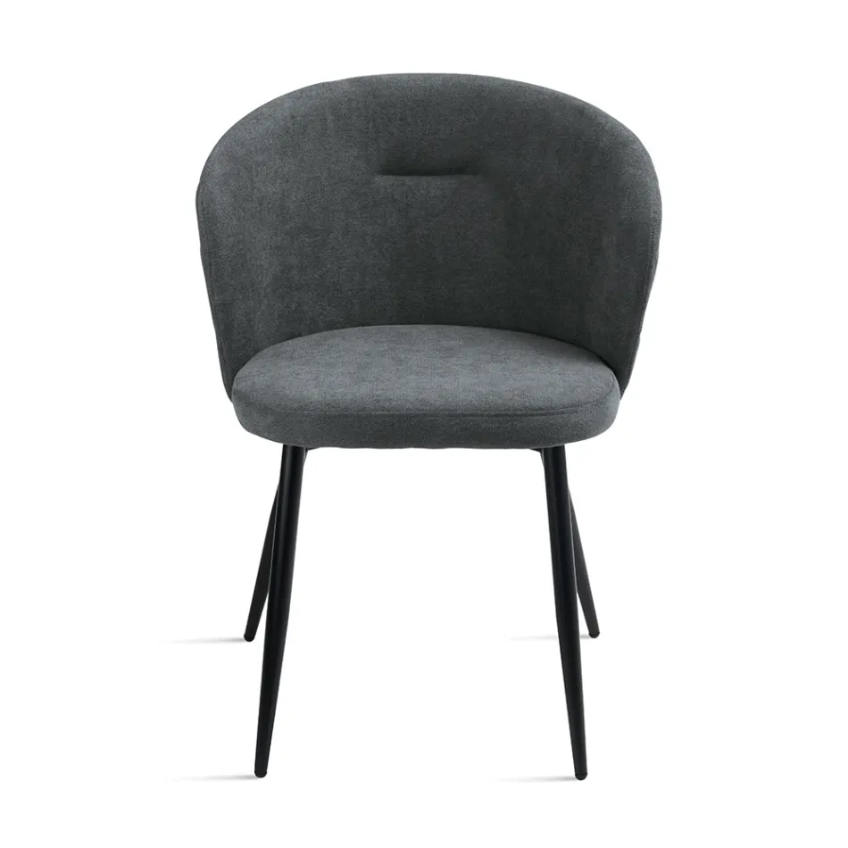 Deux chaises en métal peint et tissu rembourré de couleurs variées - Atria Viadurini