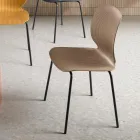 Deux chaises en polypropylène et métal peint multicolore - Dorica Viadurini