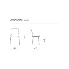 Deux chaises en polypropylène et métal peint multicolore - Dorica Viadurini