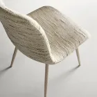 Deux chaises modernes en tissu rembourré et métal peint bicolore - Miral Viadurini