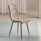 Deux chaises modernes en tissu rembourré et métal peint bicolore - Miral Viadurini