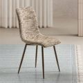 Deux chaises modernes en tissu rembourré et métal peint bicolore - Miral