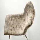Deux chaises modernes en tissu rembourré et métal peint bicolore - Miral Viadurini