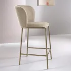Deux tabourets rembourrés en tissu avec structure en métal peint - Miraggio Viadurini