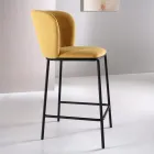 Deux tabourets rembourrés en tissu avec structure en métal peint - Miraggio Viadurini