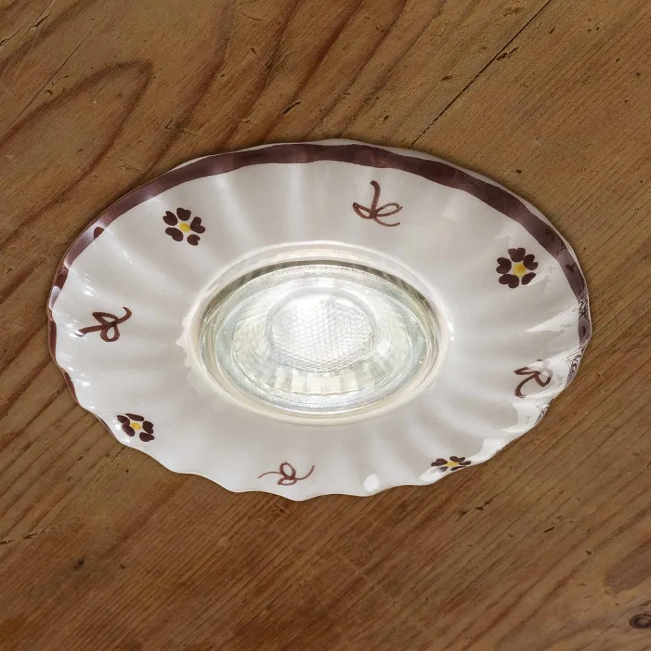 Spot encastré rond en céramique fait en Italie Pescara par Ferroluce Viadurini