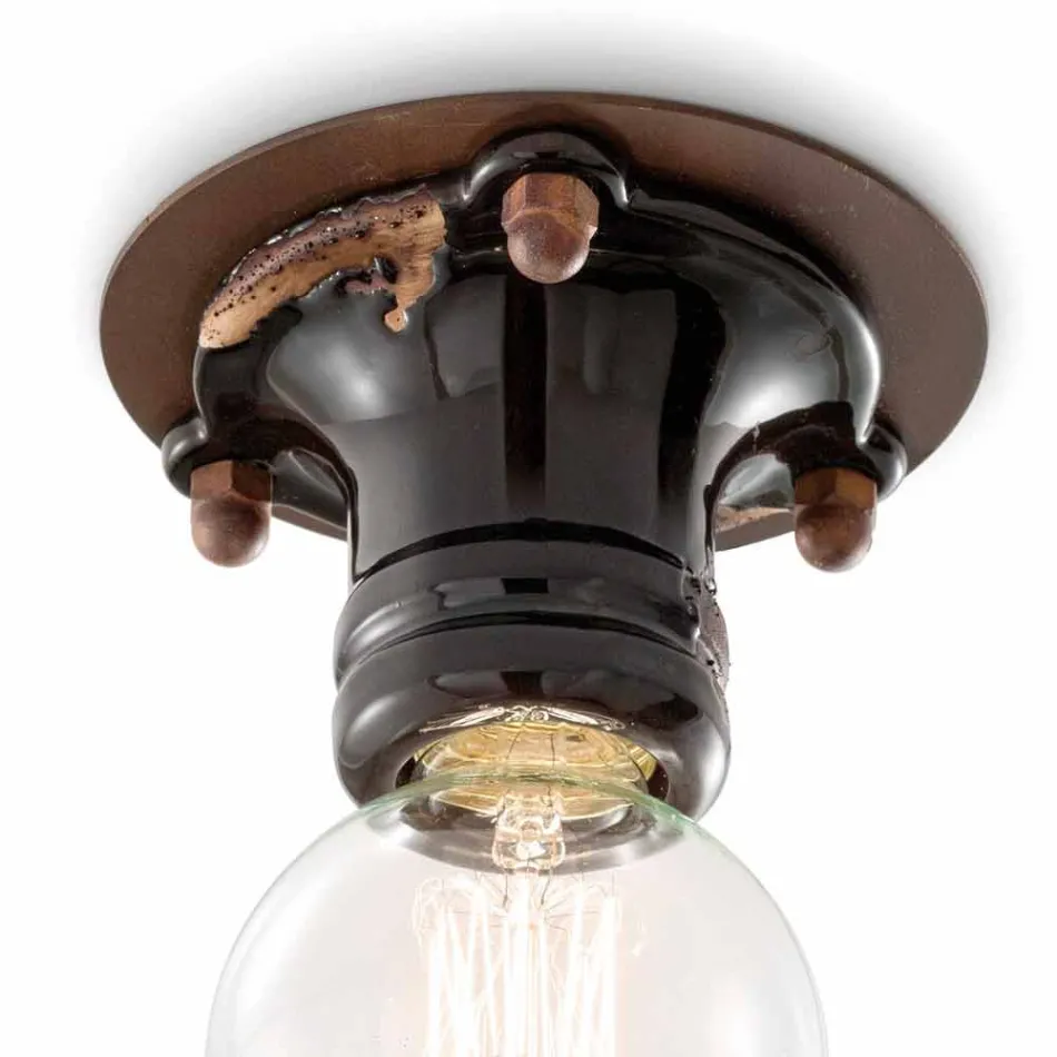 Conception spot de plafond rétro en céramique et métal Cloe Ferroluce Viadurini