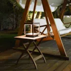 Spot LED Solaire Portable en Aluminium Blanc, Noir ou Corten - Bettina Viadurini