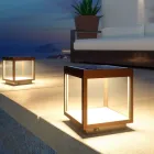 Spot LED Solaire Portable en Aluminium Blanc, Noir ou Corten - Bettina Viadurini