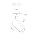 Plafonnier orientable en aluminium blanc, 4 pièces - Lazzaro Viadurini