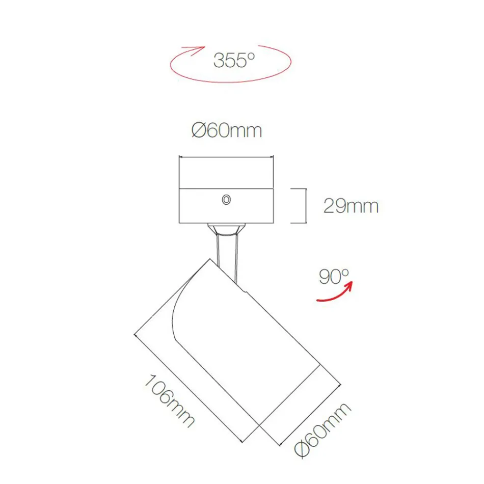 Plafonnier orientable en aluminium blanc, 4 pièces - Lazzaro Viadurini
