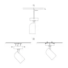Plafonnier orientable en aluminium blanc, 4 pièces - Lazzaro Viadurini